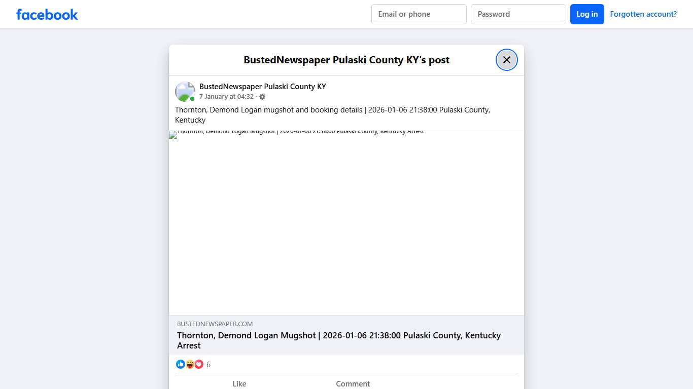 Thornton, Demond Logan... - BustedNewspaper Pulaski County KY Facebook